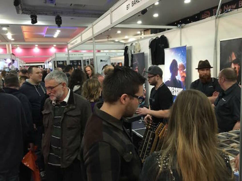 The Bare Knuckle stand at the Guitar Show UK