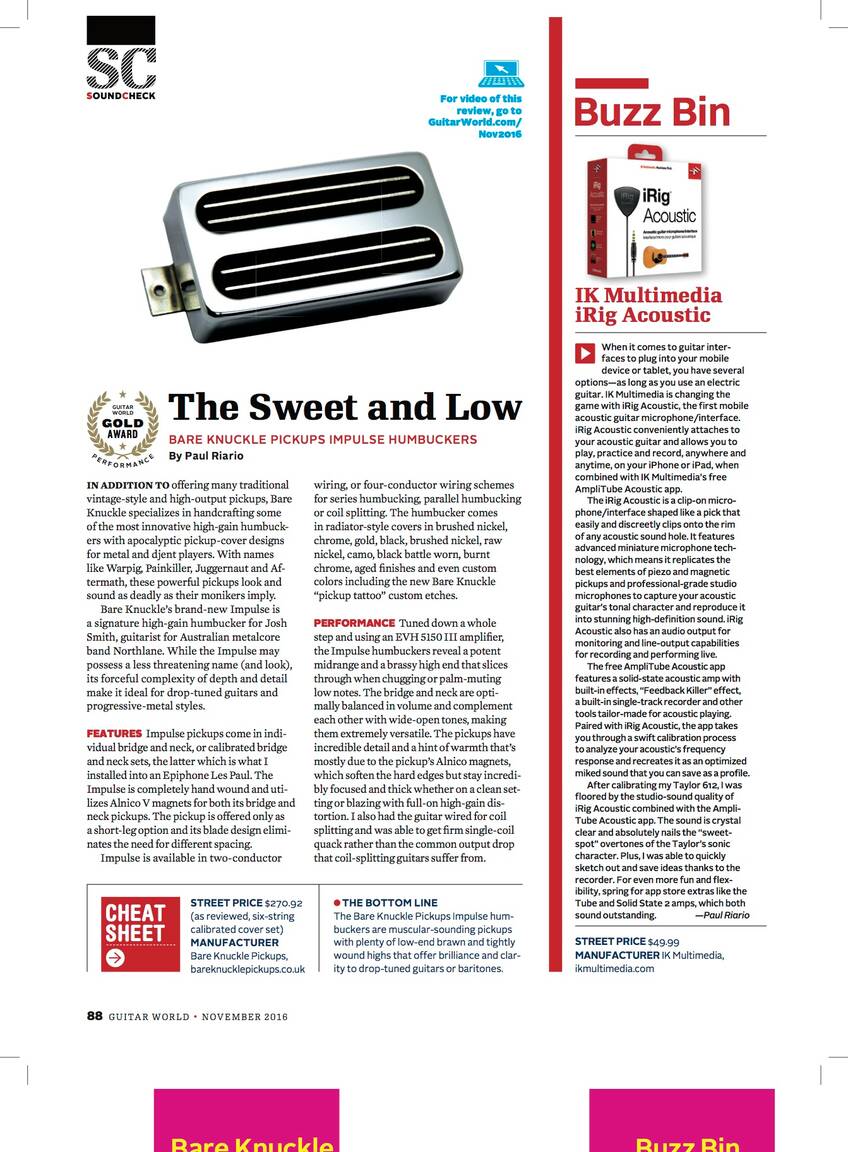 impulse review bare knuckle pickups