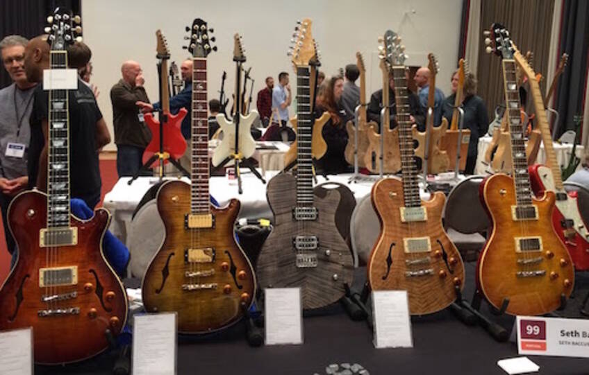 Bare Knuckle Seth Baccus loaded guitars at the Holy Grail Guitar Show
