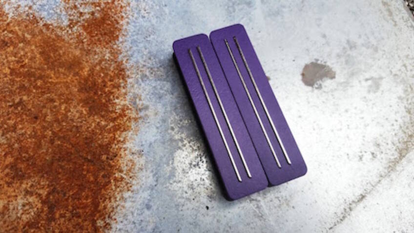 Purple Humbuckers Coloured bobbins Bare Knuckle Black Hawk