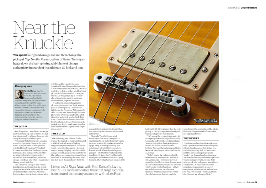 Guitarist Magazine Features Tim Mills Bare Knuckle